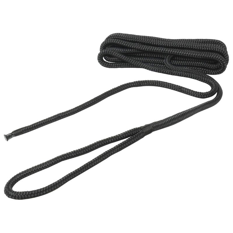 NovelBee 4 Pack of 1/2 Inch x 20 Feet Double Braid Nylon Dockline,Mooring Rope Dock Line with Spliced Soft Eye,Working Load Limit 968 lbs,Breaking Strength 4,840 lbs (4pcs,Black) - Image 2